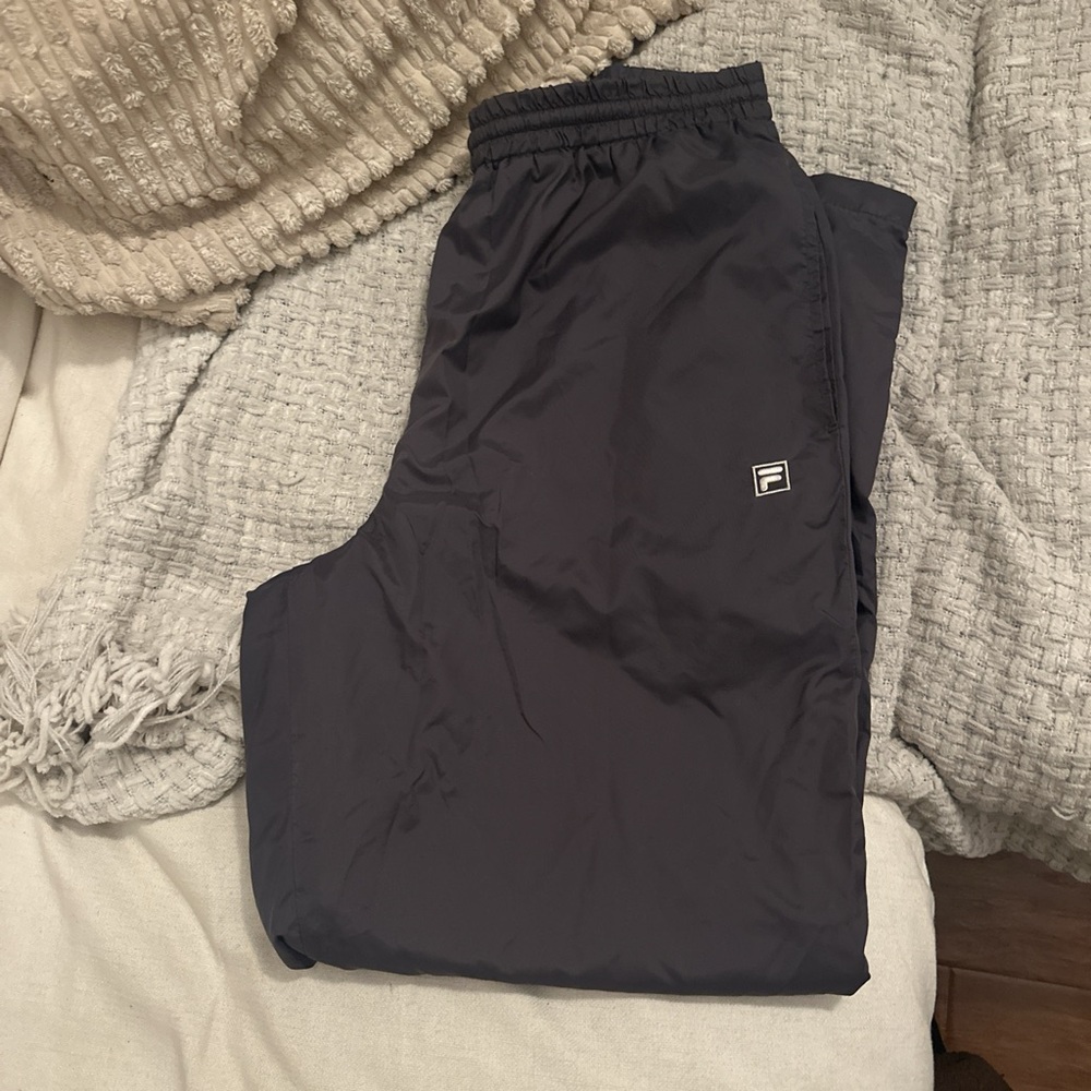 Fila Y2k Vintage Grey Swishy Track Pants